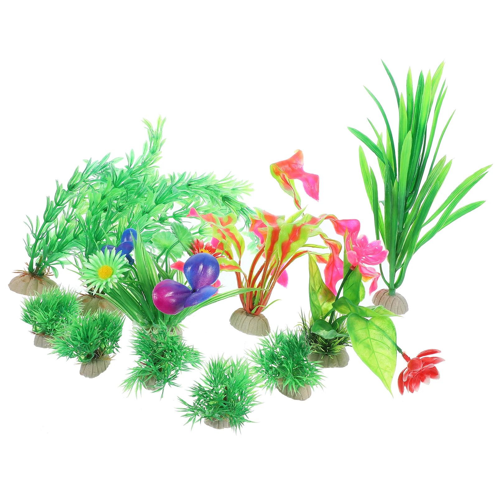

11pcs Aquarium Aquatic Plants Decoration Artificial Fish Tank Decorations Fake PVC Material Water Grass Accessories Terrarium L