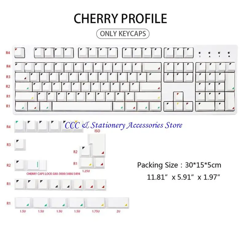 652F 131 Keys Set PBT for Key Caps DYE-SUB Cherry Profile Geometry Keycaps for GK61 64 68 108 Mechanical Keyboard Keycap