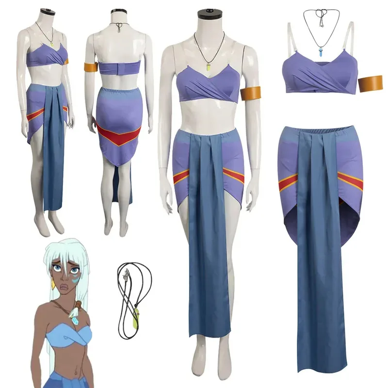 

Princess Kida Cosplay Sexy Suit Cartoon Movie Atlantis Costume Fantasia Disguise For Adult Women Dress Fantasy Outfits Halloween