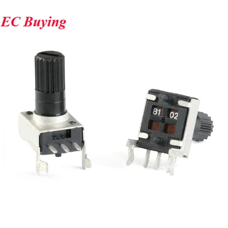 20 Stück/5 Stück RV09 RV0931 Potentiometer seitlich verstellbarer Griff 15 mm 20 mm Welle 1K/B102 5K/B502 10K/B103 50K/B503 100K/B504 WH09 0931