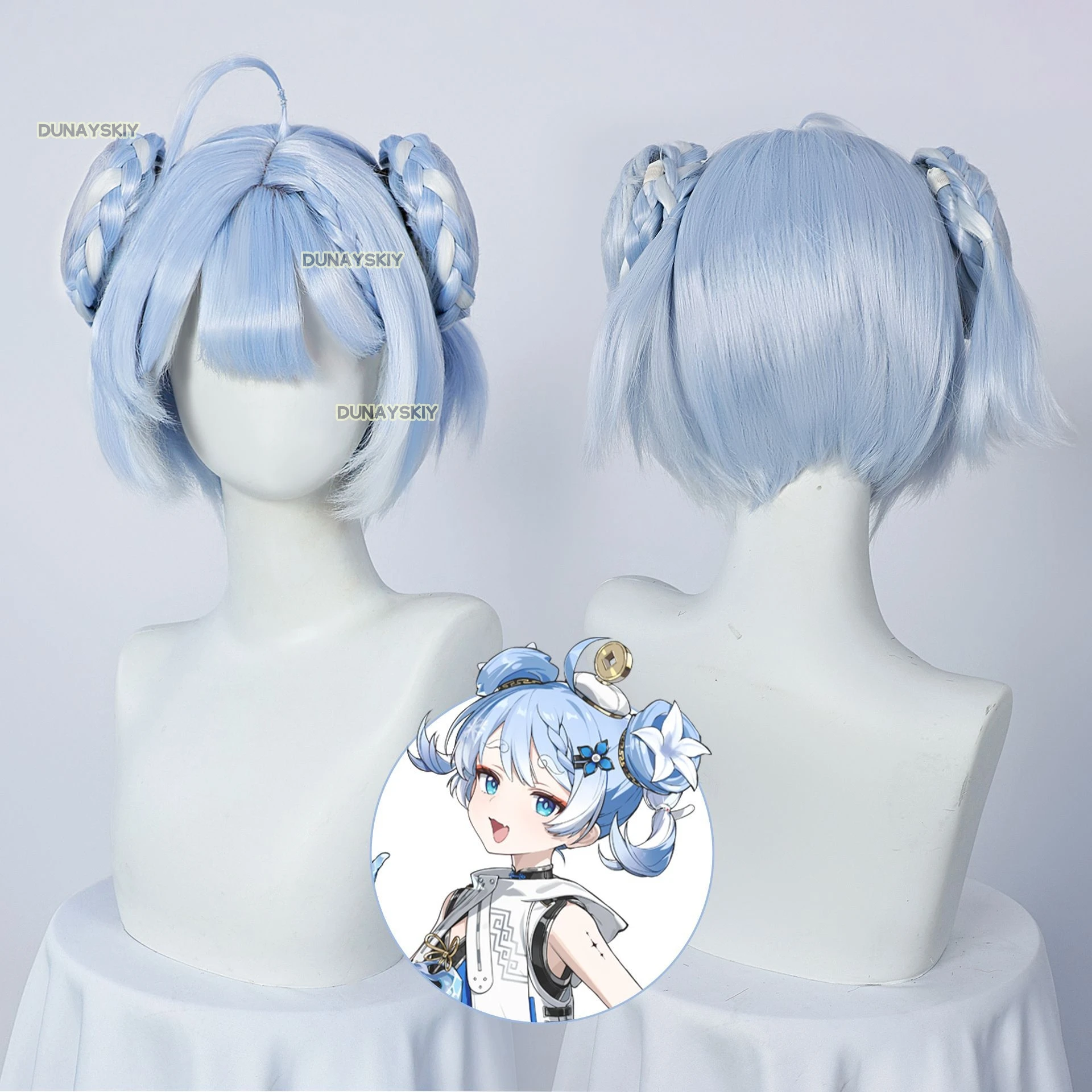 Game Wuthering Waves Youhu Cosplay Wig Anime Blue Hair Antiquarian Huanglong Halloween Party For Women Girls Role Play Props