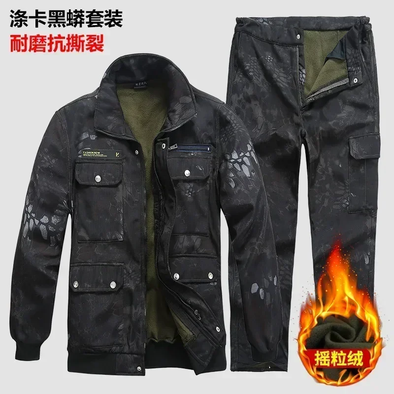 Auto Repair Factory Workshop Uniforms Men Women Work Clothing Set Wear Resistant Coveralls Warm for Winter