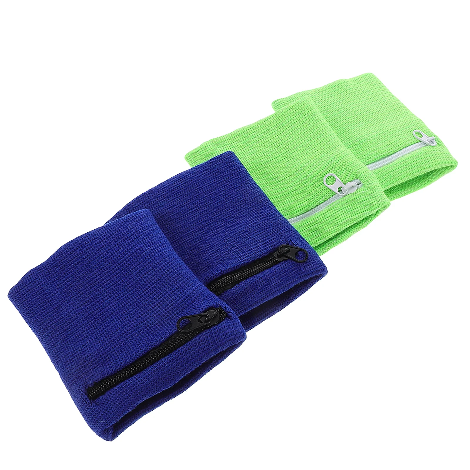 

4Pcs Breathable Wrist Sweatbands Cotton Sports Wristbands Zipper Pocket Absorbent Sweat Bands for Running Sport Wristbands