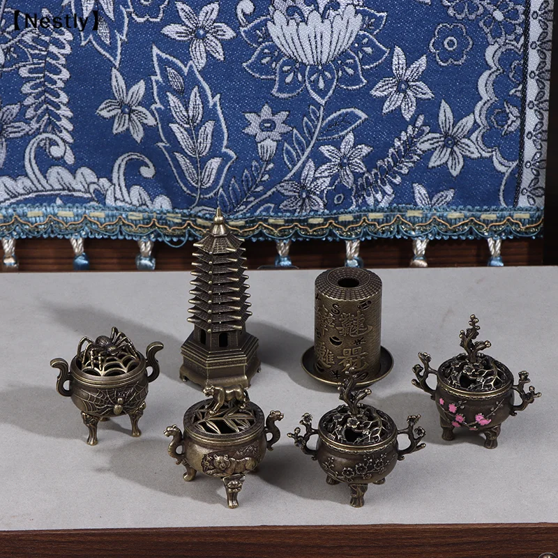 Alloy Lucky Incense Burner Bowl Incense Holder With Handle Yoga Meditation Home Office Decor Ancient Style For Relaxation〔Nest〕