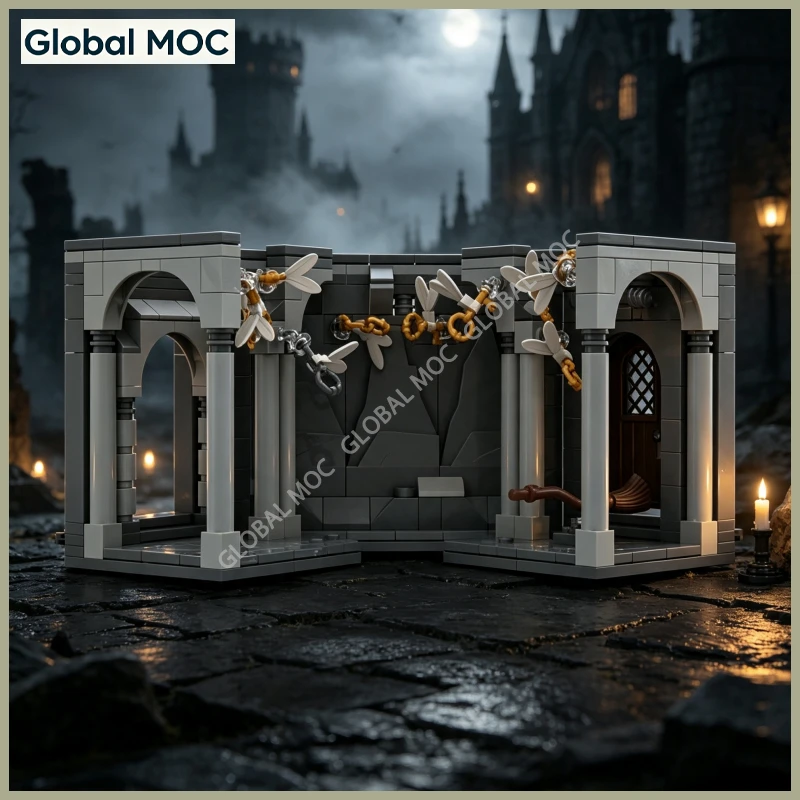 Ancient Castle Landscape Building Blocks Medieval Common Room Expansion MOC Assemble Model