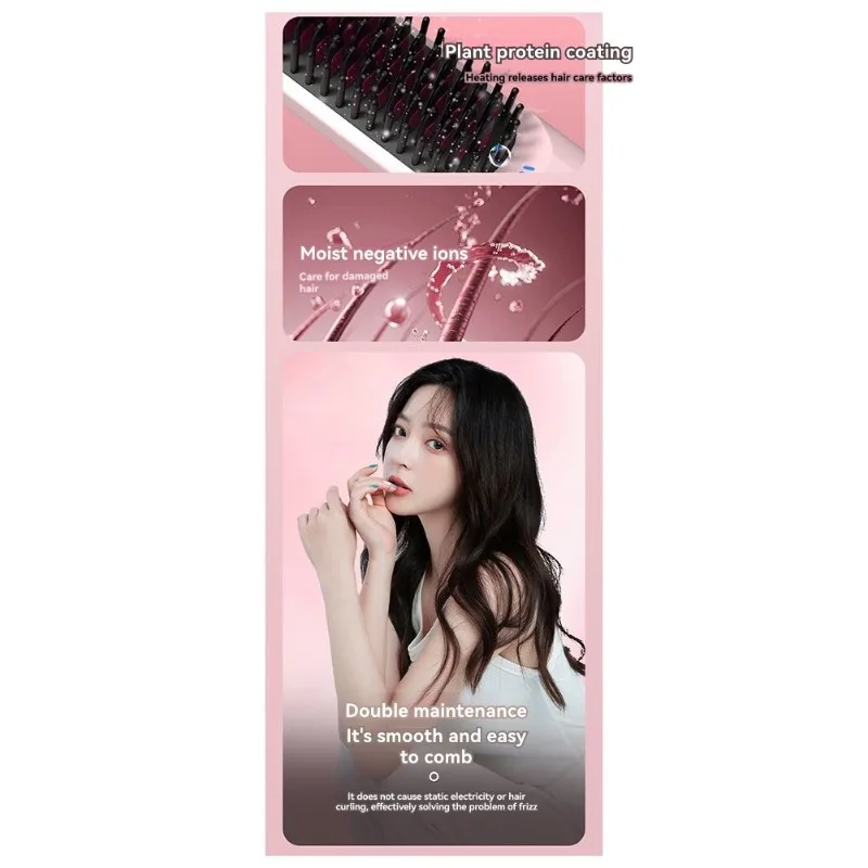 

【GRATEFUL】USB Charging 2-In-1 Wireless Hair Straightener And Curler With 3 Temperature Settings, Portable Design