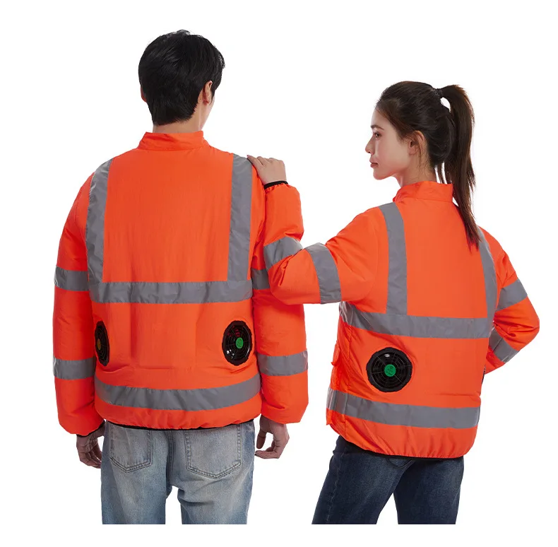 2026 Summer Mens Cooling Fan Long Sleeve Uniform Reflective Safety Air Condition Clothes Anti Heatstroke Breathable Outdoor Cons