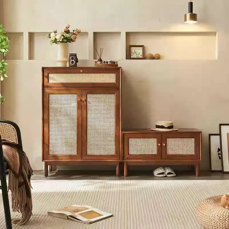 Solid wood multi-functional dust-proof shoe cabinet independent living room furniture
