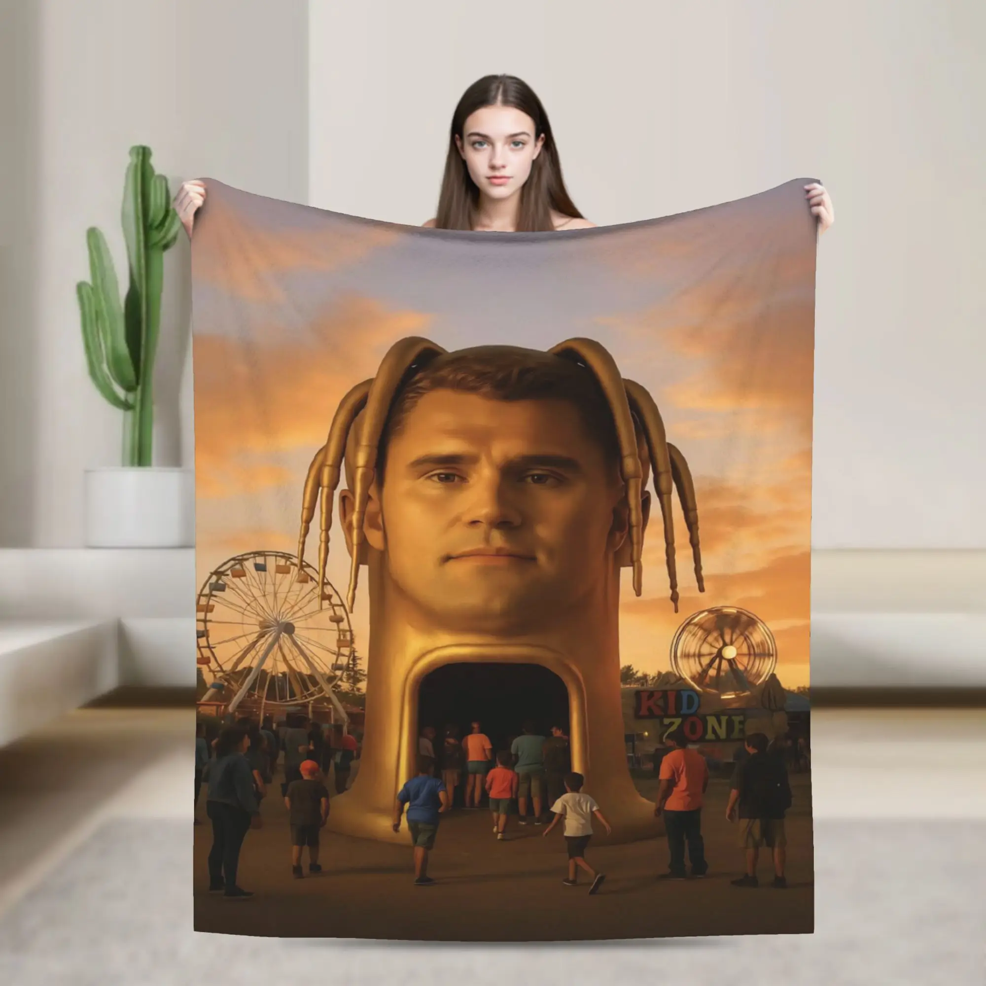 Charlie Kirk Angelic Advocate Blanket Quality Warm  Throw Blanket Winter Decorative Bedroom Comfortable Bedspread