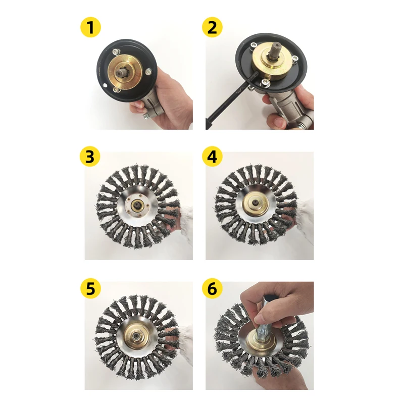 Desbrozadora de césped de acero, cabezal de corte de 6/8 pulgadas, Desbrozadora de alambre, hoja de hierba para jardín, herramienta eléctrica