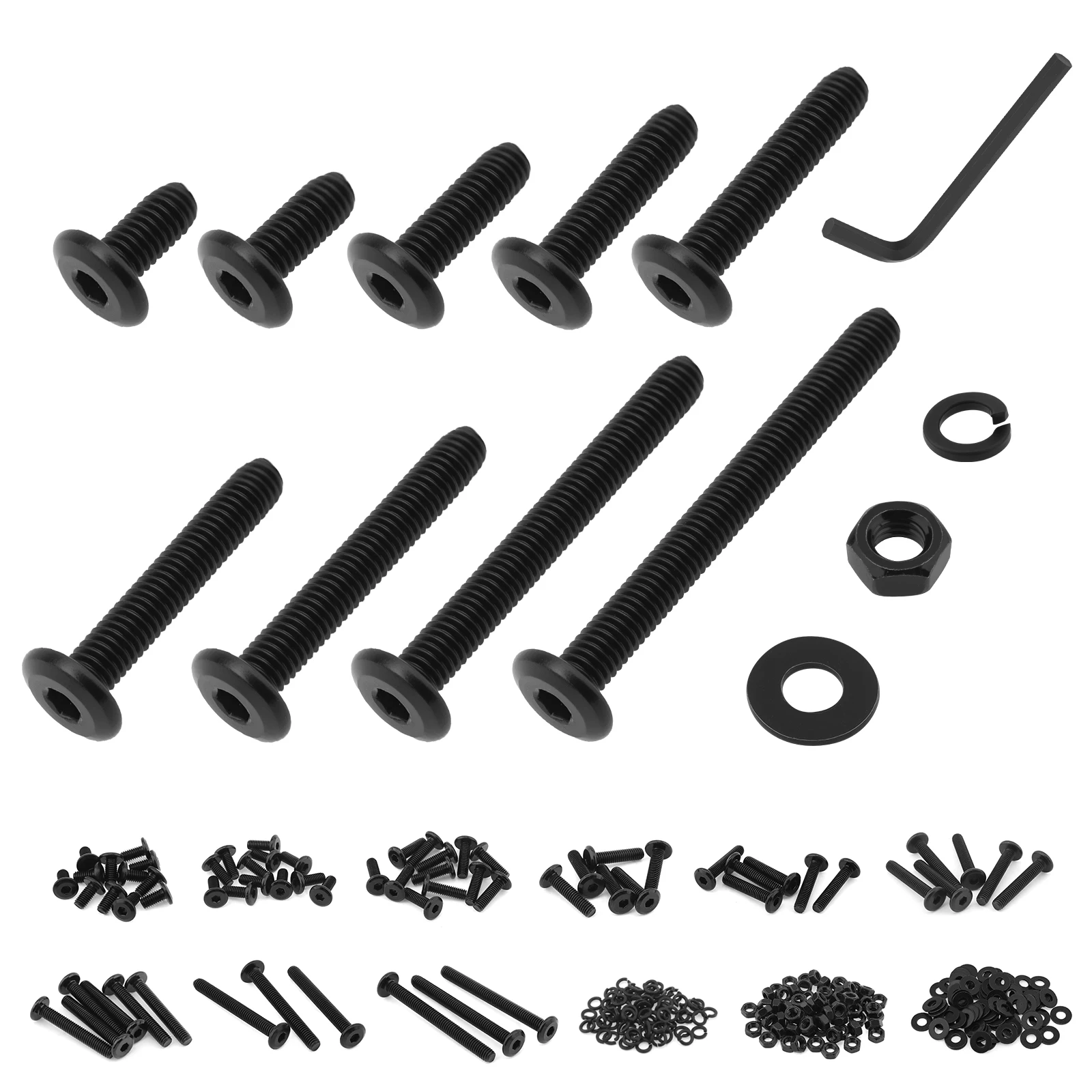 264 pcs 304 Stainless Steel M6 x12 /15/ 20/ 25/30/35/ 40/ 50/60 mm Flat Head Hex Socket Cap Screws Countersunk Bolts Screws Nuts
