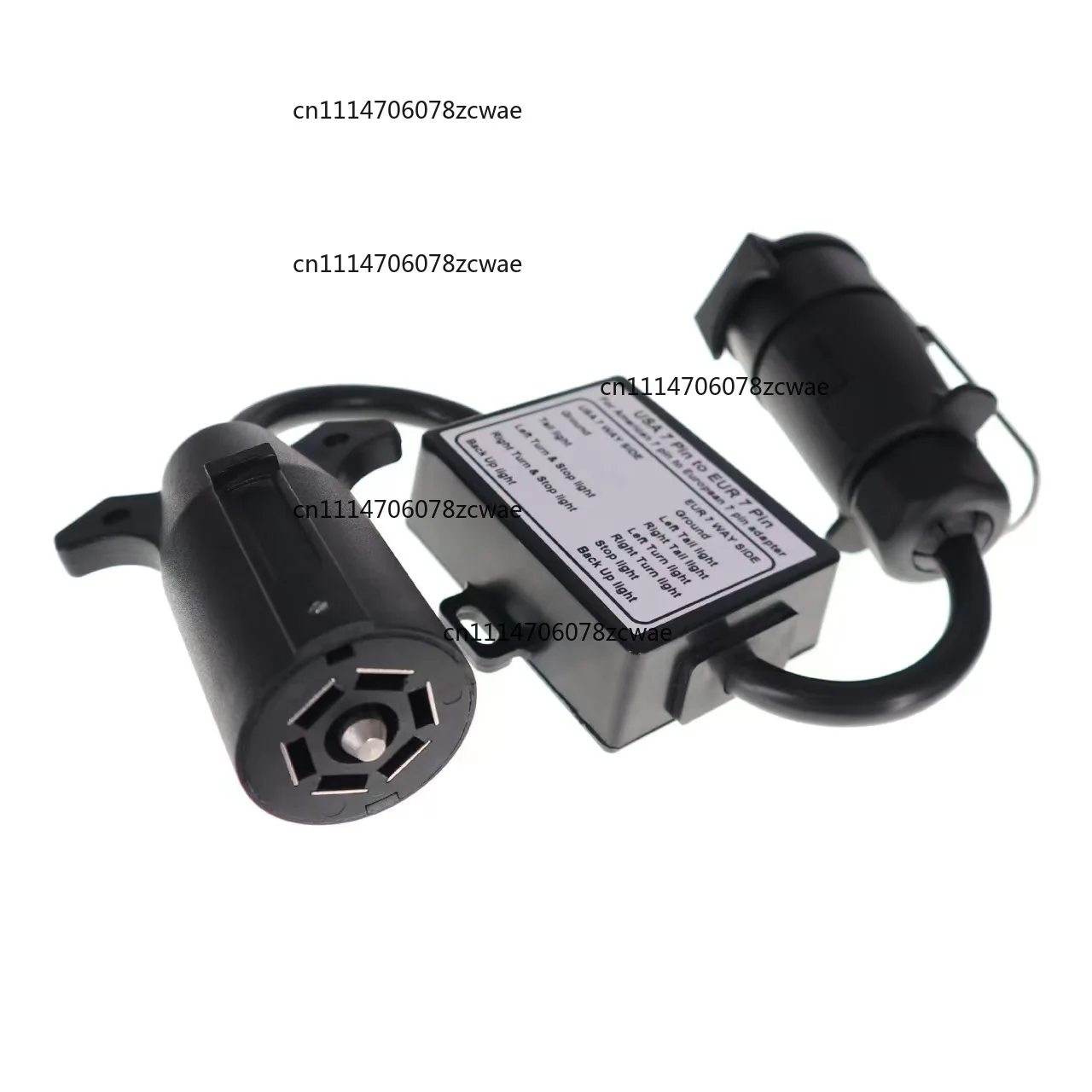 US 7Pin to EU Trailer Wiring Converter Separate Brake Signal Dustproof Towing Mod Connector