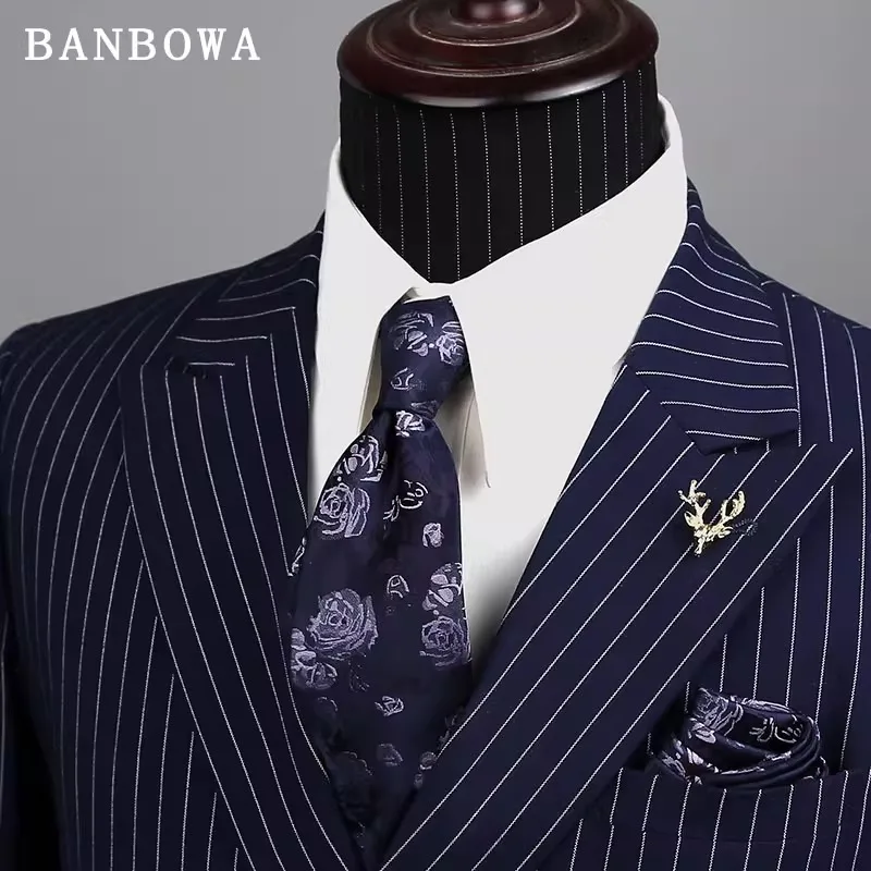 

Luxury Purple Rose Silk Tie & Pocket Square Set - Wedding Groom Accessories for Men, Premium Suit Gift Box