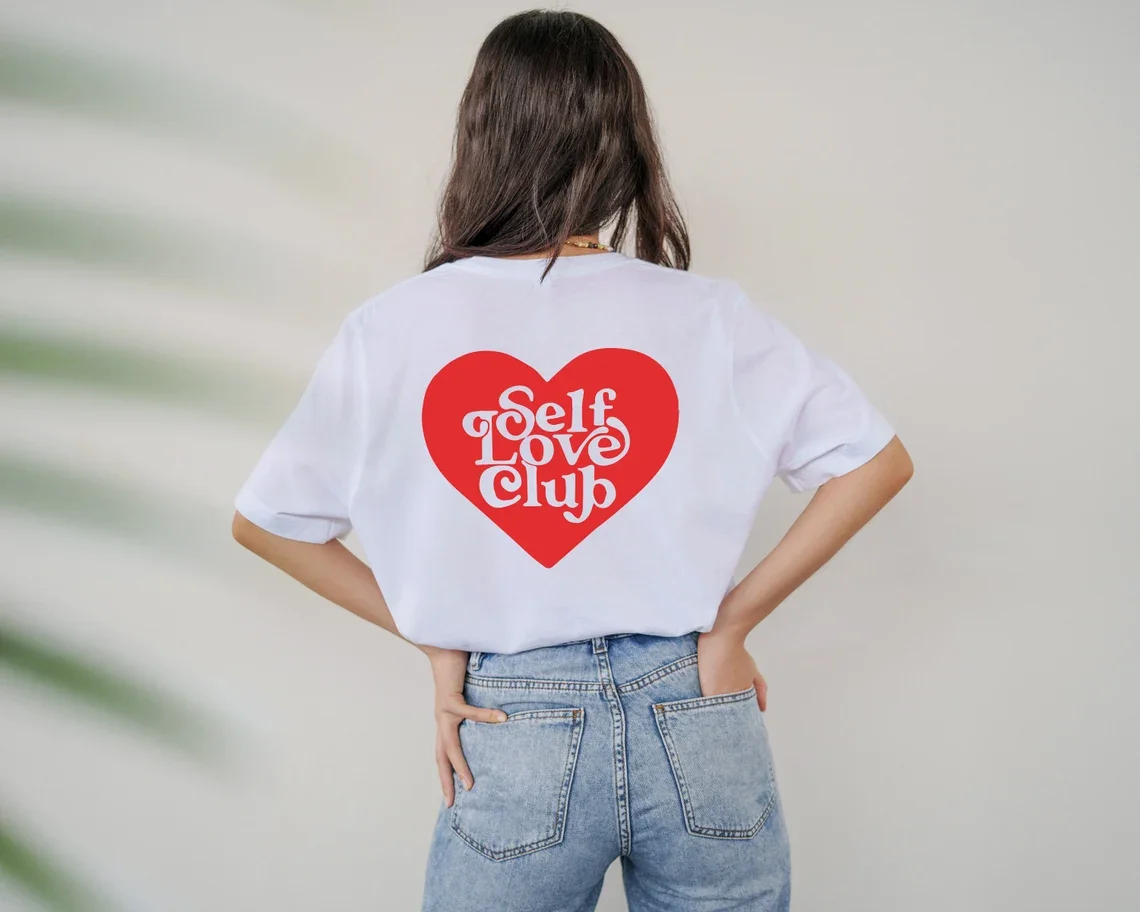 Skuggnas Self Love Club T-Shirt Aesthetic Trendy Preppy Shirt Self Care Tee Love Yourself Fashion Cotton t shirts Drop Shipping