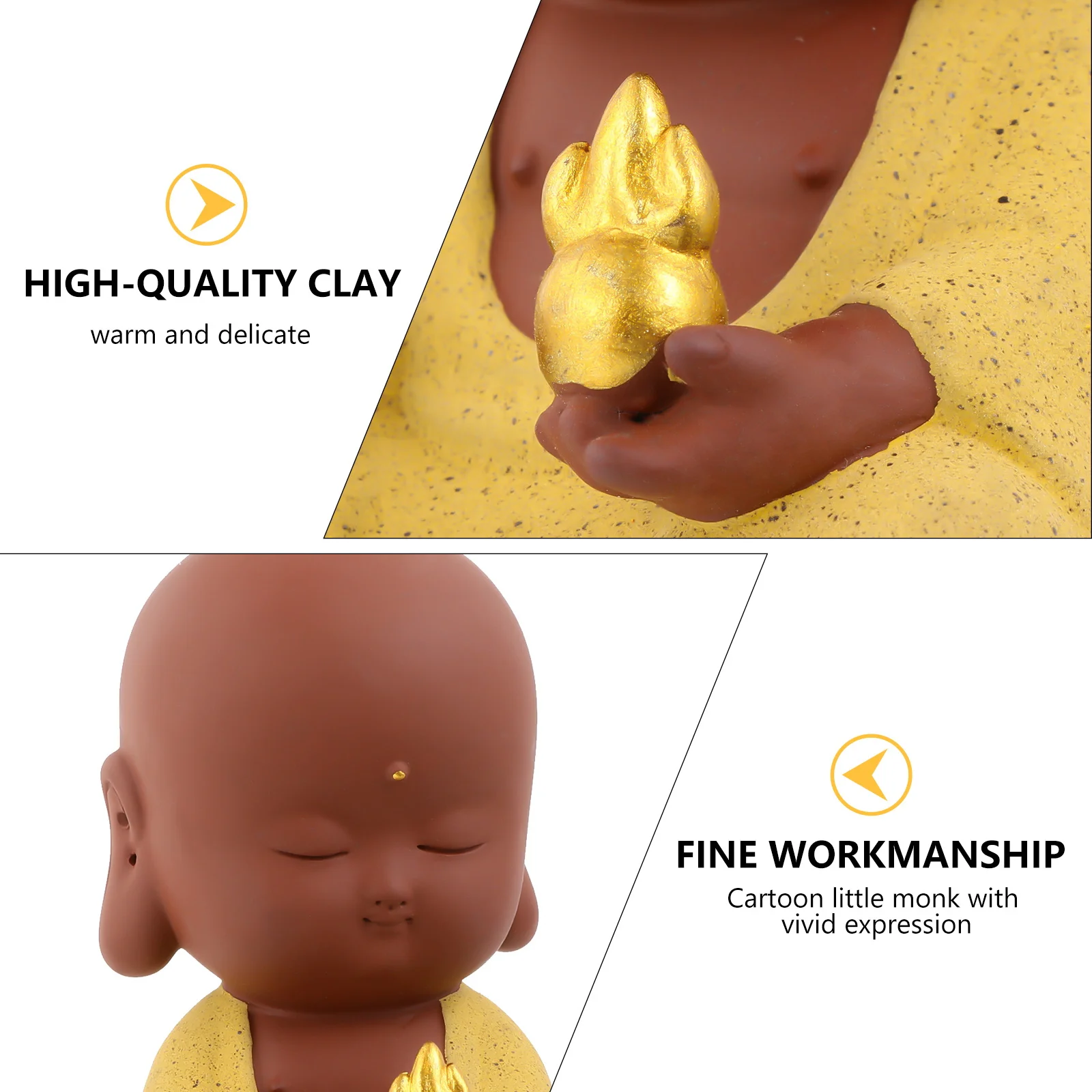 

Ceramic Buddha Temple Ornament Hand-Painted Delicate Craftsmanship Perfect for Home Car Decoration Peaceful