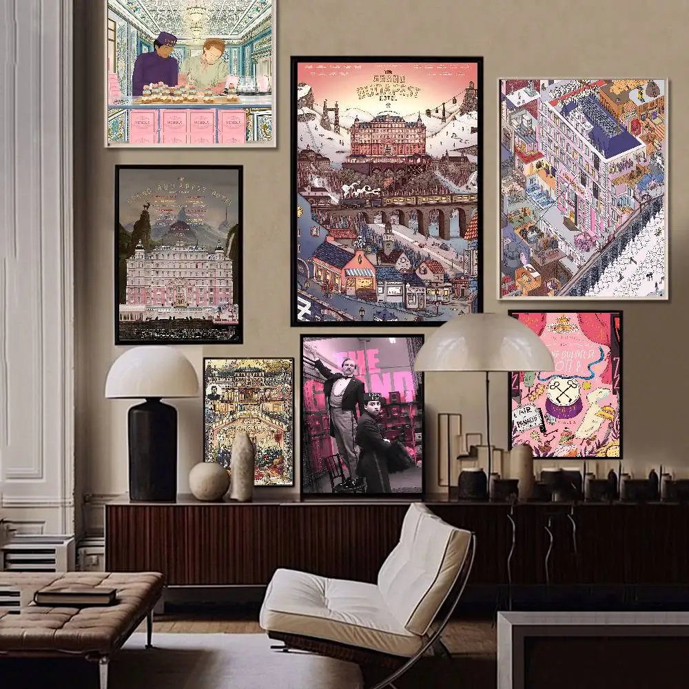 The Grand Budapest Hotel Classic Vintage Posters Waterproof Paper Sticker Coffee House Bar Home Decor