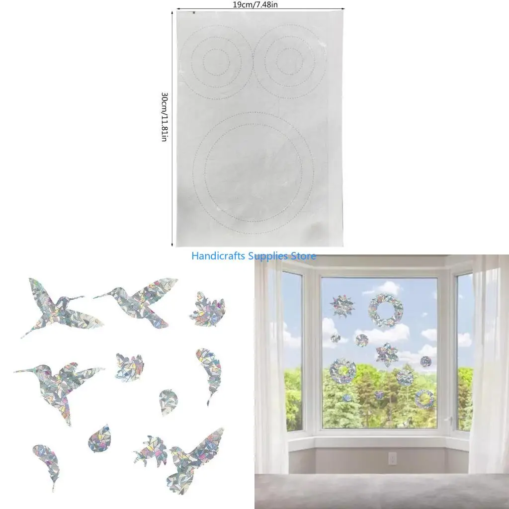 R1WA Temperature Resistance Window Stickers in the of Rings Circles Home and Office for Windows Stickers Glass Door