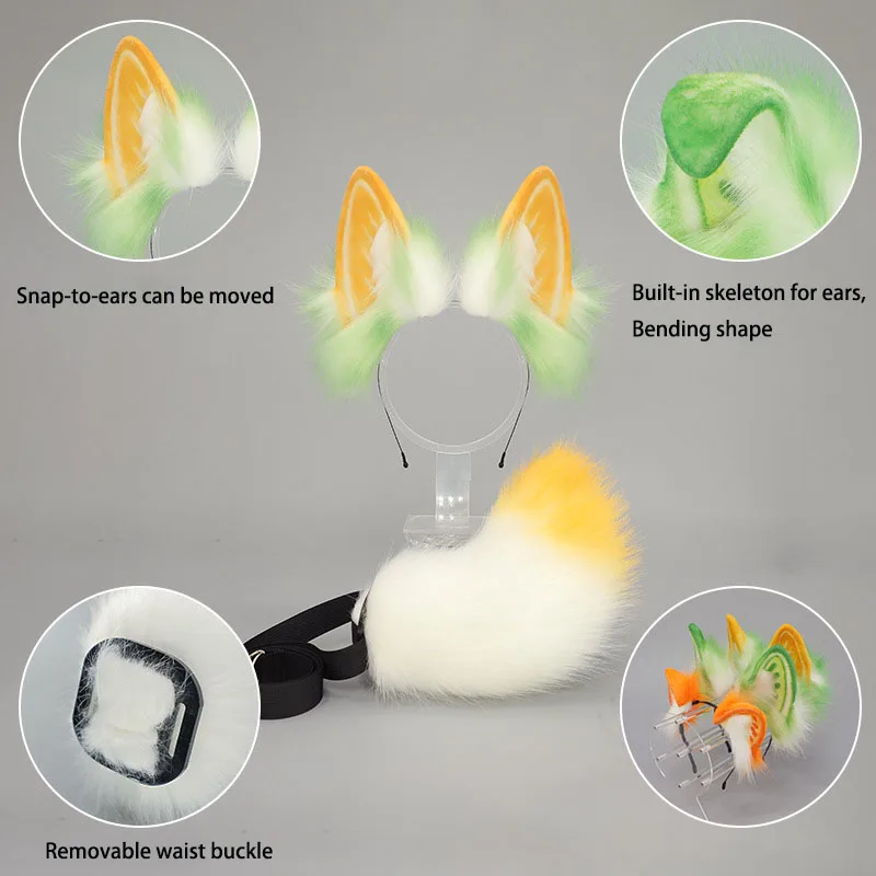 2 개/대 게임 역할 놀이 토끼 귀 꼬리 애니메이션 플러시 토끼 귀 헤어 밴드 핑크 토끼 꼬리 동물 귀 꼬리 코스프레 소품