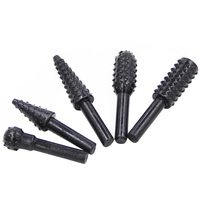 5pc Black Woodworking Wolf Tooth Stick Rotary File DIY Grinding Accessories Set Electric Grinding Head Tool