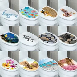 Flower Pattern Toilet Stickers Bathroom Decoration Stickers Bathroom Decors Self-adhesive Paintings Removable PVC Sticker 1Piece