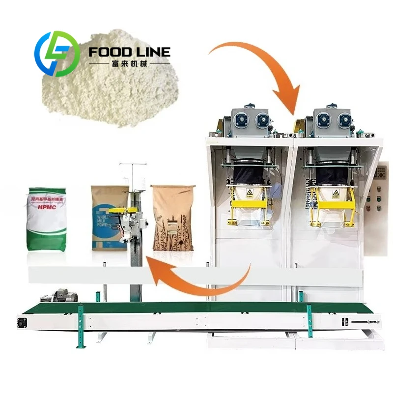 Weighing Filling Sealing Packaging Machine 5-50kg Wheat Milk Rice Flour Protein Powder Multifunction Customize