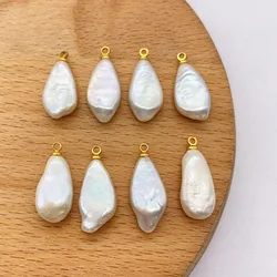 2pcs/pack White Color Waterdrop Shaped Natural Freshwater Pearl Pendants Charms DIY Making Necklace Earrings Accessions 10x22mm