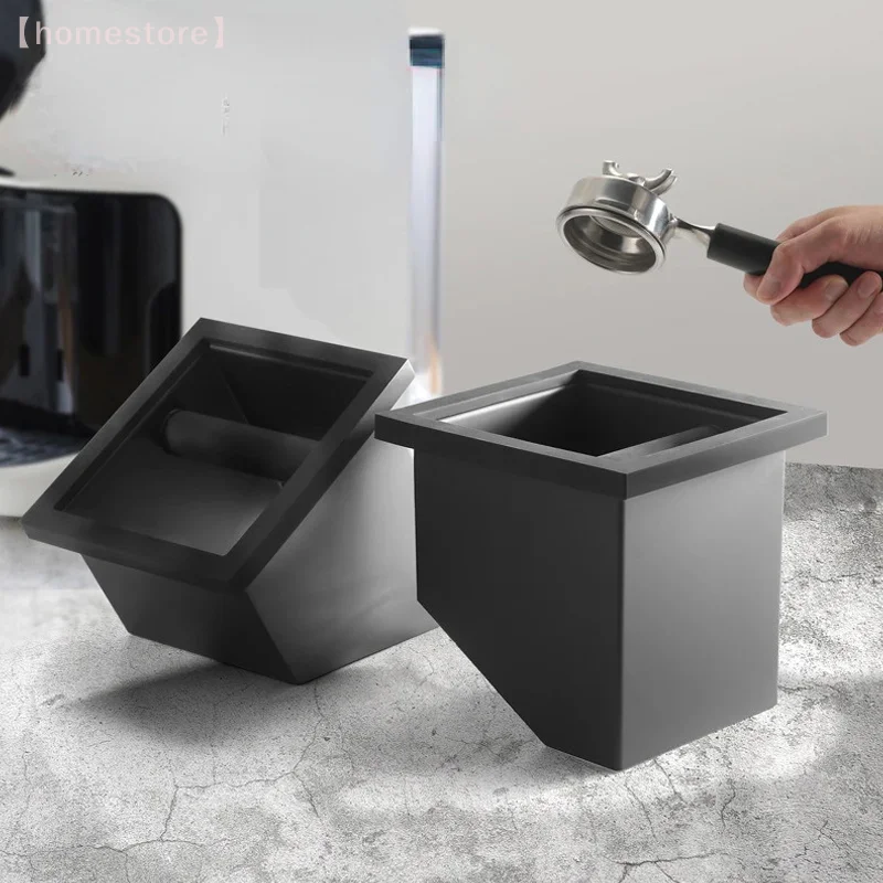 

Coffee Grounds Box Desktop Embedded Hollow Bottomless Grounds Box Bar Square Stainless Steel Coffee Knocking Grounds Bucket