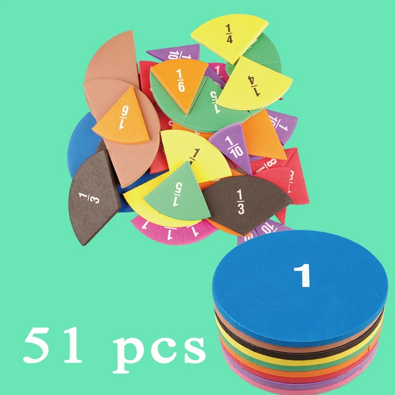 Jouets de comptage des fractions circulaires pour enfants, éducation mathématique précoce, opération mathématique, apprentissage, fuchsia