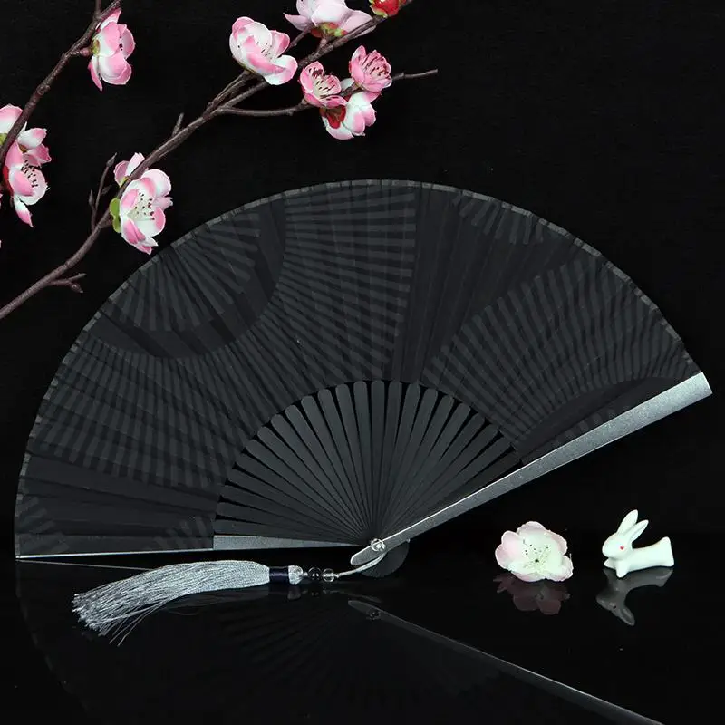 

Aluminum Alloy Stainless Steel Fan Kung Fu Folding Fan Solid Color Cool Gift Craft Folding Fan Dance Free Pendant