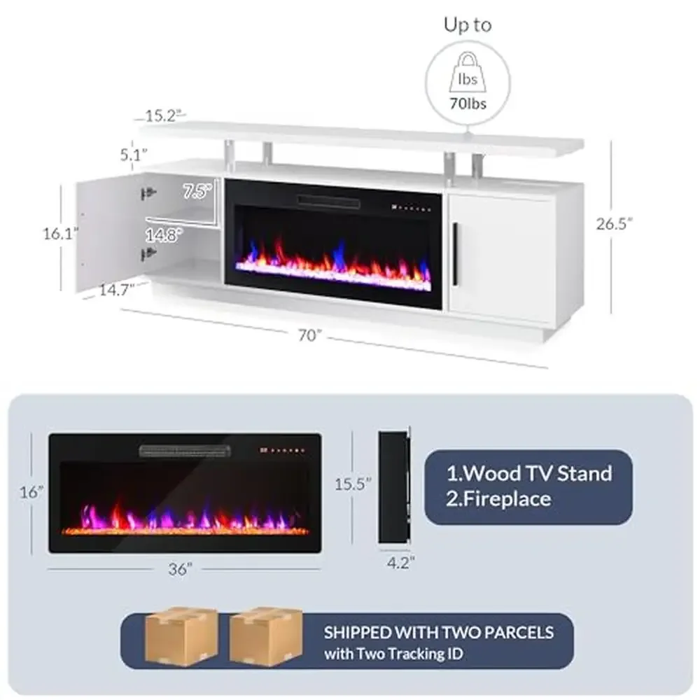 Multifunctional TV Stand Entertainment Center with 36