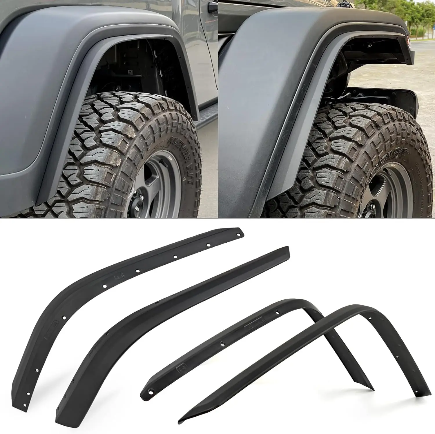 

Off Road Wheel Flares Liner Front & Rear Fender Flares For 2020-2023 Jeep Wrangler Gladiator JT Mojave & Rubicon Car Accessories