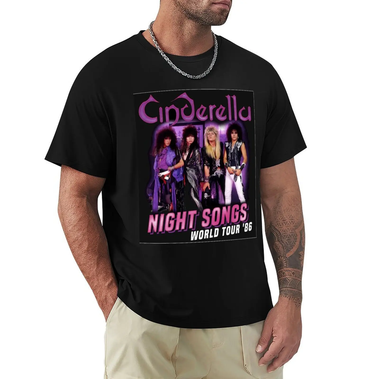 

Art Cinderella Night Songs World Tour 86 T-Shirt T-Shirt tees plus size tops mens t shirts top quality