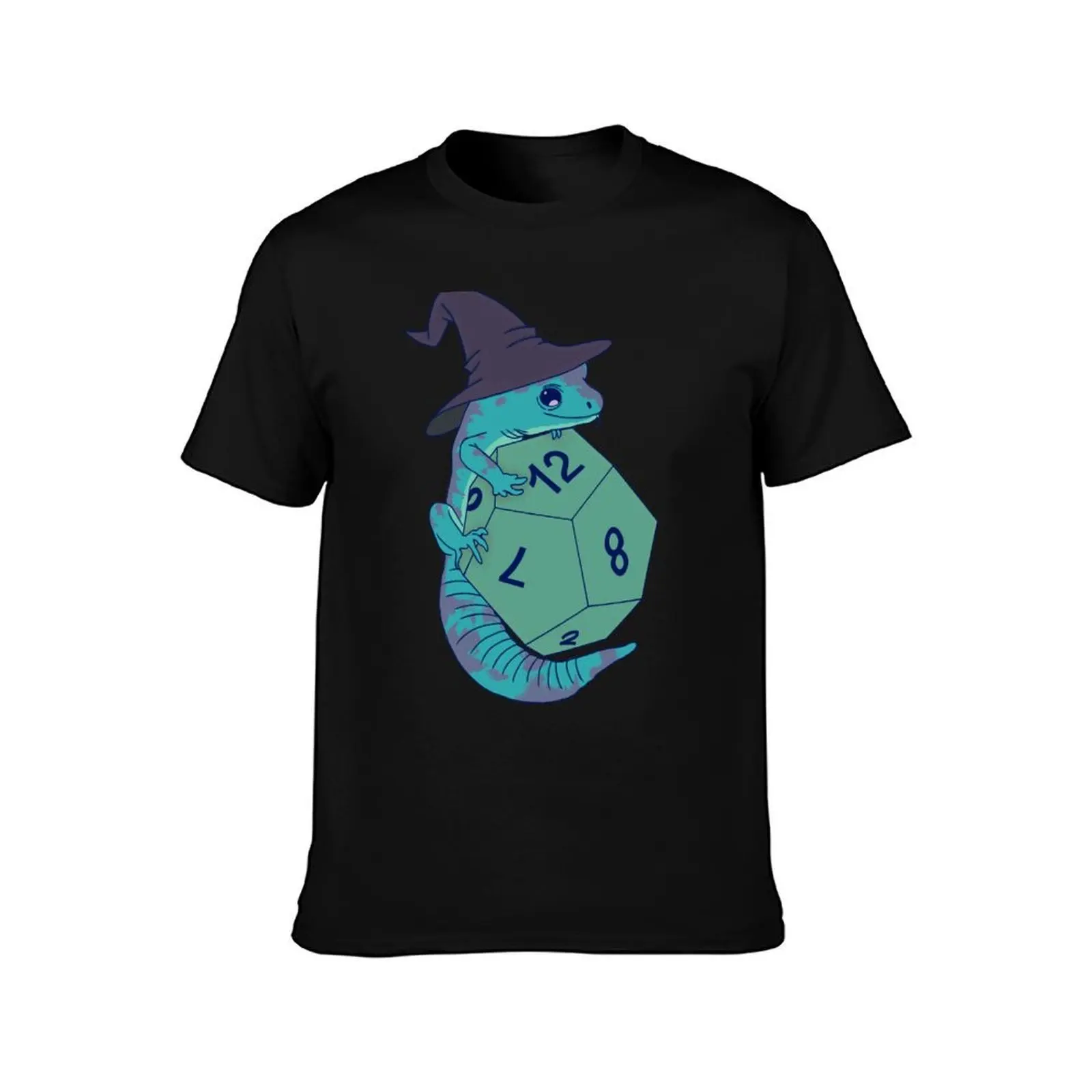 DnD Wizard Lizard- Technically Teal T-Shirt, Summer Casual Cotton Tee, Oversized Streetwear Tops, Vintage Graphic Print