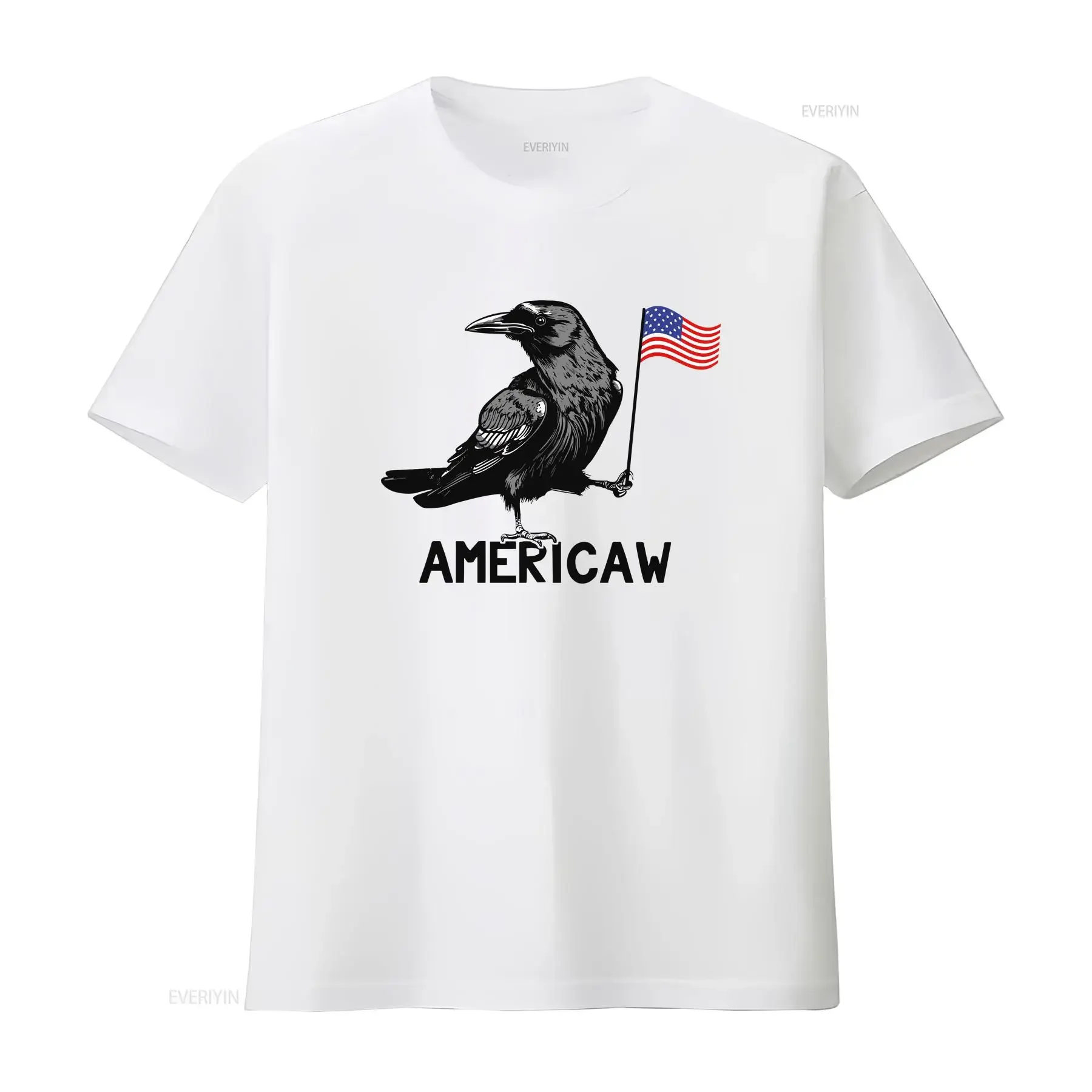 Americaw Patriotic Crow With American Flag Raven USA Mericaw T Shirt Fourth of July Summer Stars and Stripes  vintage Washed