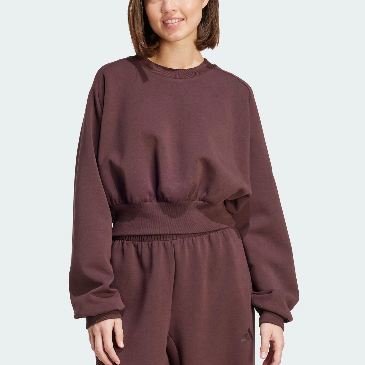 

Adidas genuine 2025 Autumn Women's Round Neck Short Slim Fit Sweatshirt JW5072