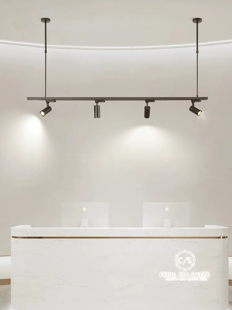 Led Track Light Telescopic Boom Rail Ceiling Lamp Hanger Rod Spotlight Surface Mounted Lighting Fixture For Clothes Shop Home