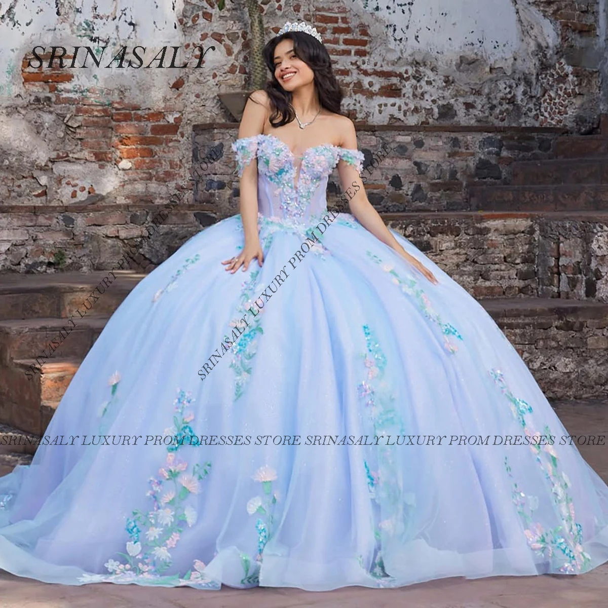 

Мексиканское платье Quinceanera с открытыми плечами по индивидуальному заказу, бальное платье принцессы с аппликацией и бисером, корсет Sweet 16, Vestidos De 15 Años