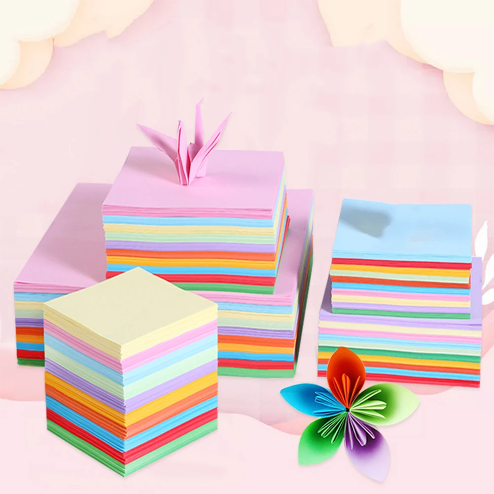 

500Pcs Bright Folding Paper Set High Quality Handwork Material for DIY Stationery Bags Home Decoration Festive Gift Ideas 10