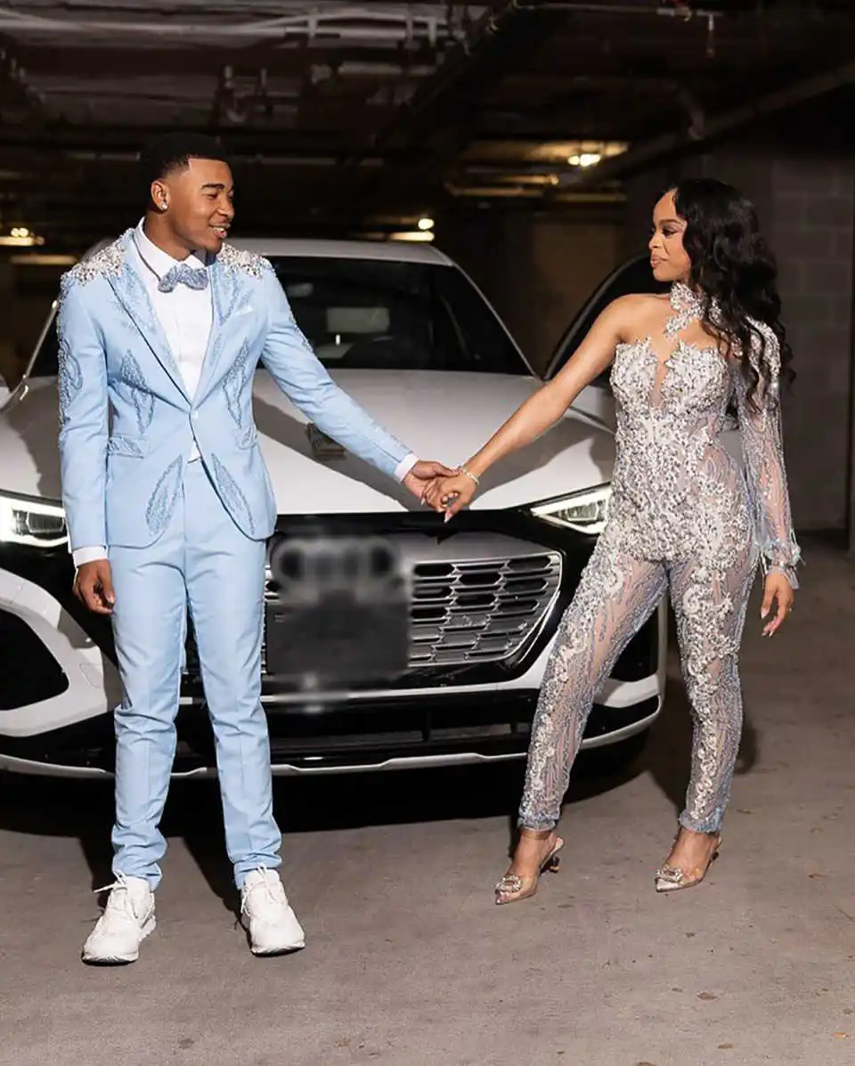 Cristalli scintillanti Abiti da uomo con perline Set da 2 pezzi Scialle con risvolto Slim Fit Smoking da sposo da sposa Prom Homme Personalizzato