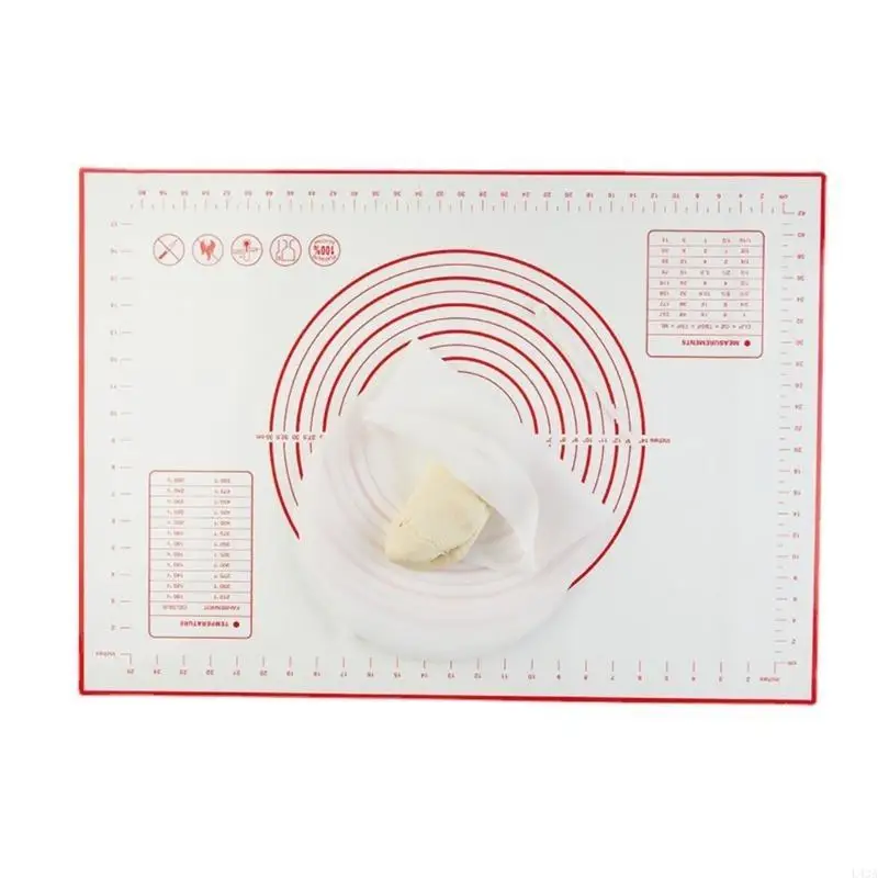 L43A Professional Grades Silicone Pastry Sheet Nonslip Heat Resistant Surfaces Microwave Safe Compact Storage Solution