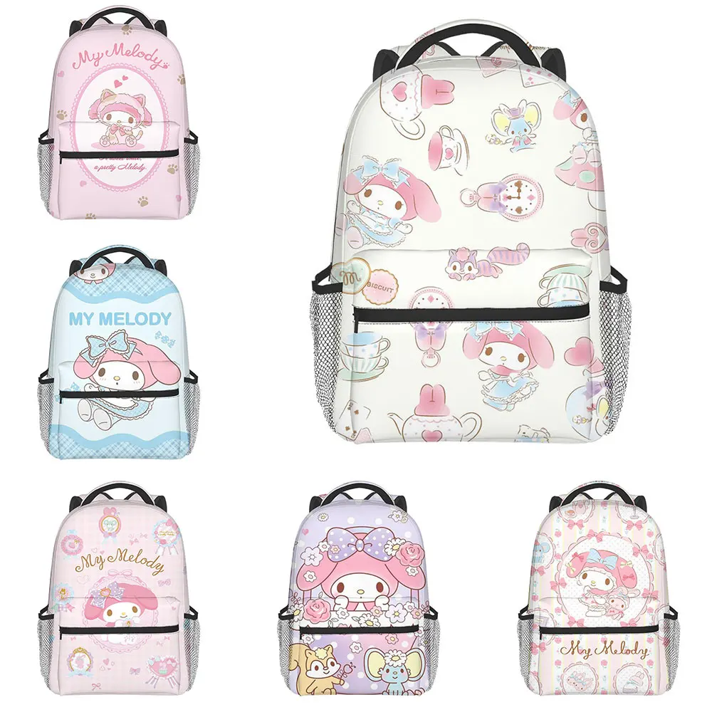 Cartoon My Melody School Backpack Anime Cute Backpack Student Schoolbag Laptop Bag for Kids Adult Satchel School Supplies