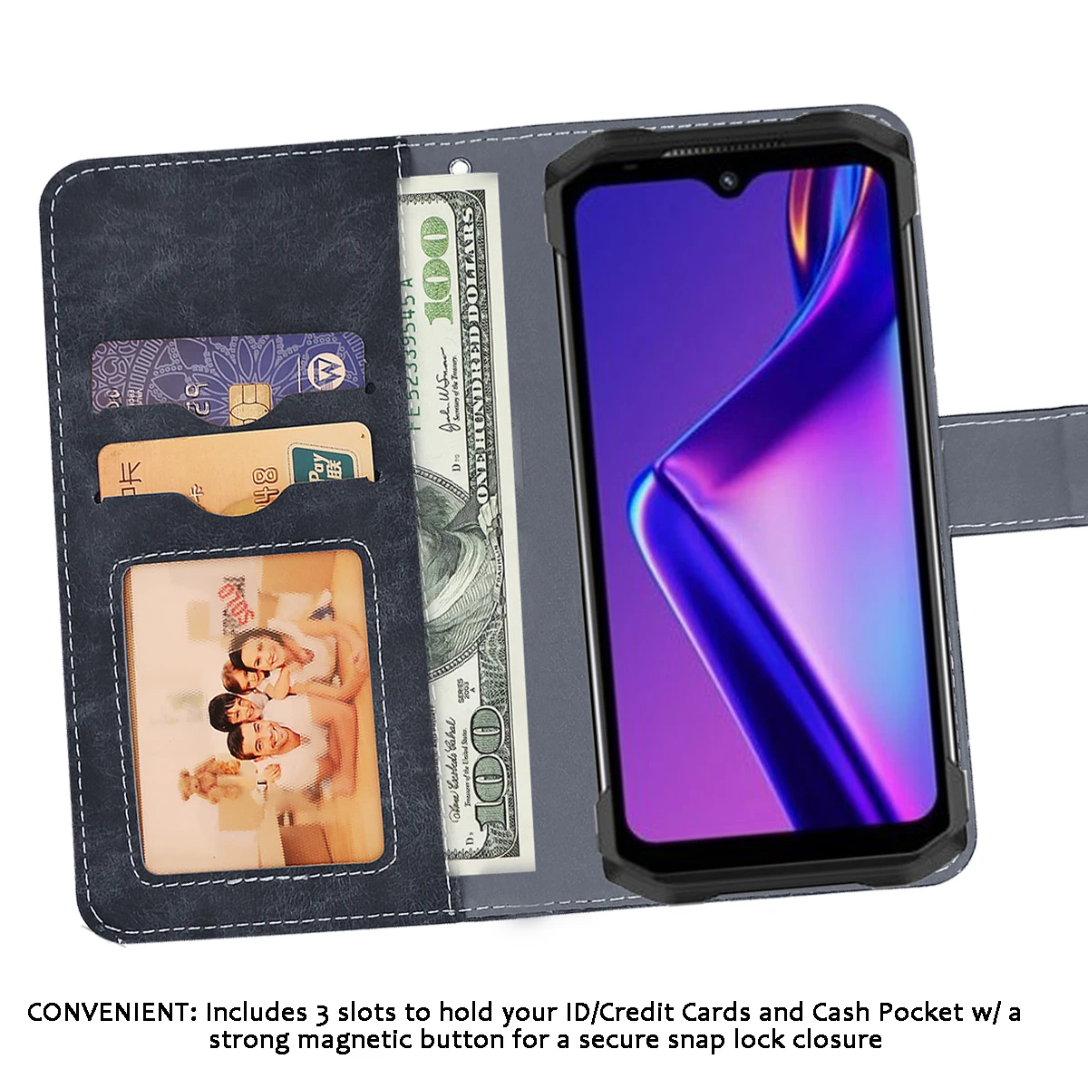 Vintage Leather Wallet Doogee S98 Pro Case 6.3\
