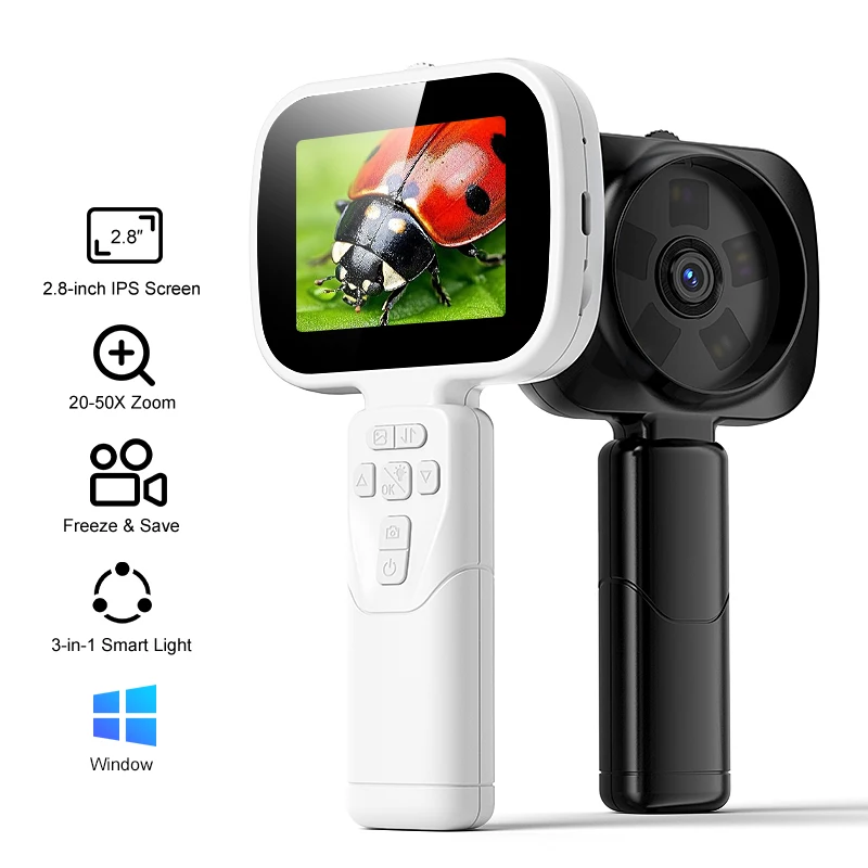 2,8'' IPS-Digitalmikroskop mit HD-Kamera, 3-in-1-LED-Handlupe, Video, 100-fache Vergrößerung, für die Reparatur von Elektronik – Detail 1