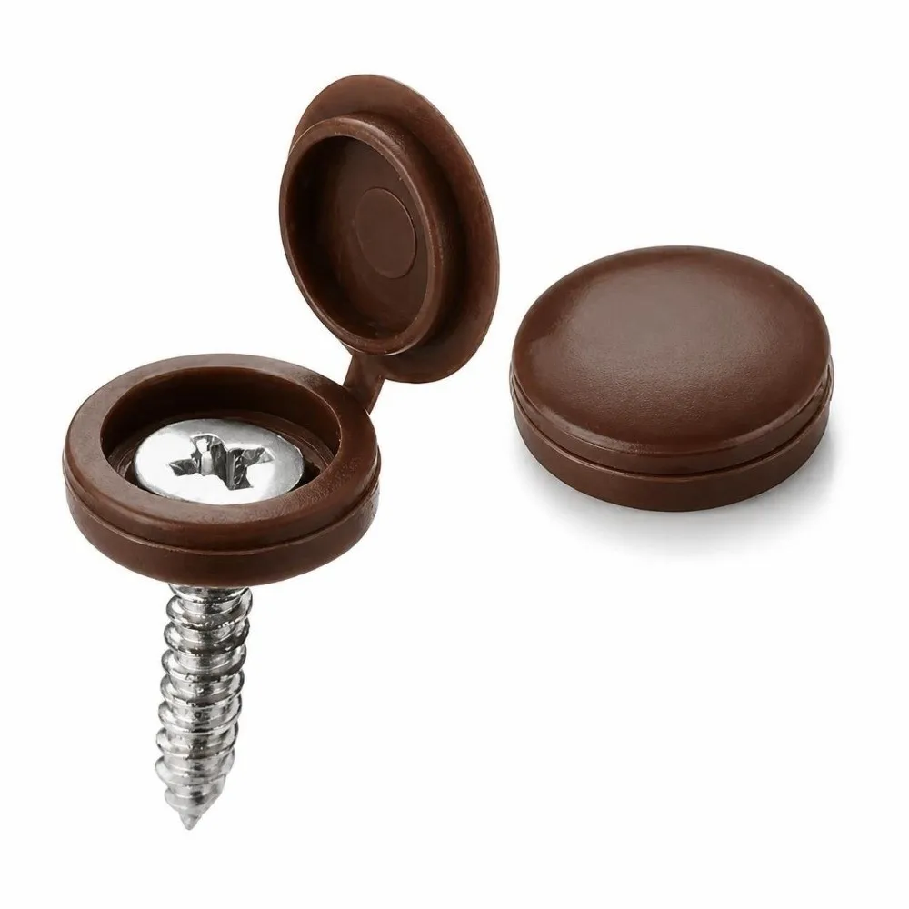 200pcs Practical M5 Size Screw Cap Covers Fold Snap Design Hinged Flip Cover Hinged Screw Caps Plastic Screw Caps Closet