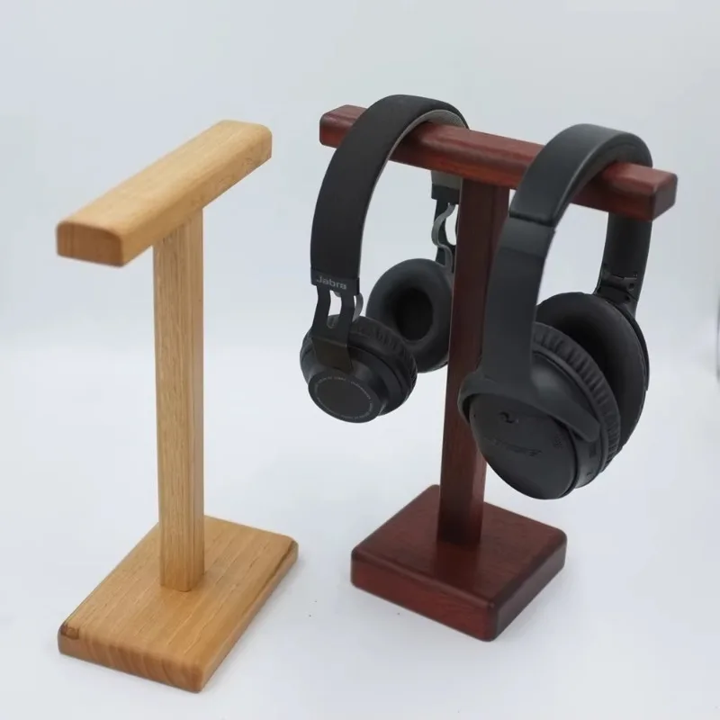 Handmade Simple Headphone Stand Soild Wood Double Headphone Display Stand Airpods Max Hanger Custom Red Pear Rosewood Stand Gift