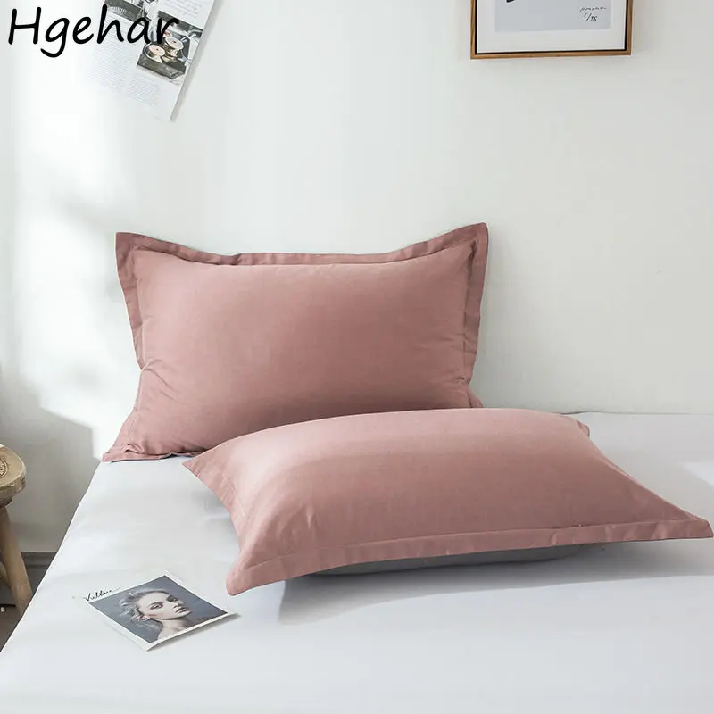 

100% Polyester Pillow Case 1/2 Pcs Solid Color Sofa 48*74cm Pillowcase Cover Bedding Bedroom Brief Style Home Use Decorative New