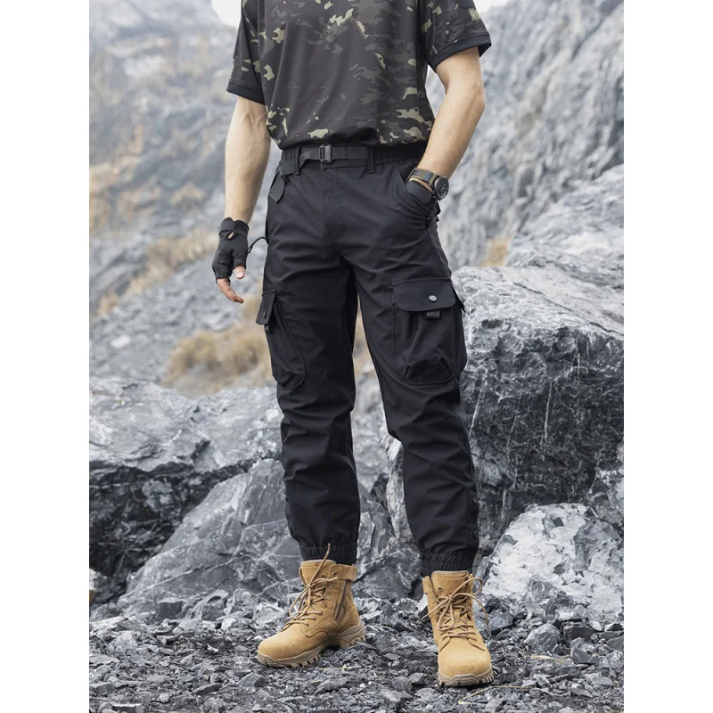 Men's Summer Trend Fashion Casual Loose Tactical Pants Multi Pocket Outdoor Sports Mountain Workwear
