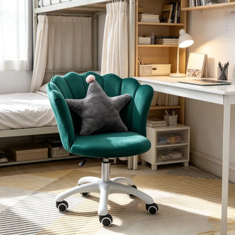 Modern Minimalist Ergonomic Office Chair, Height Adjustable Swivel Desk Chair with Soft Cushion, Home Study Seat Use