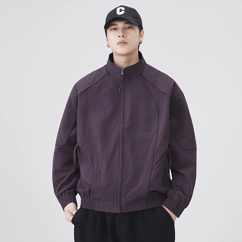 

Мужская весенне-осенняя свободная повседневная модная винтажная спортивная куртка-бомбер с воротником-стойкой Cityboy, пальто больших размеров, верхняя одежда