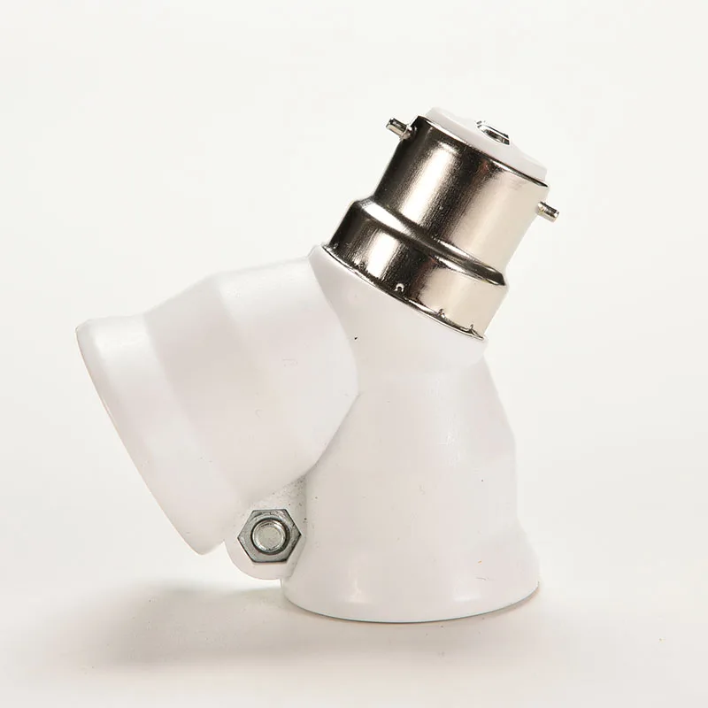 B22 To 2 X E27 Bayonet Light Bulb Lamp Converter Adapter Splitter Screw Socket